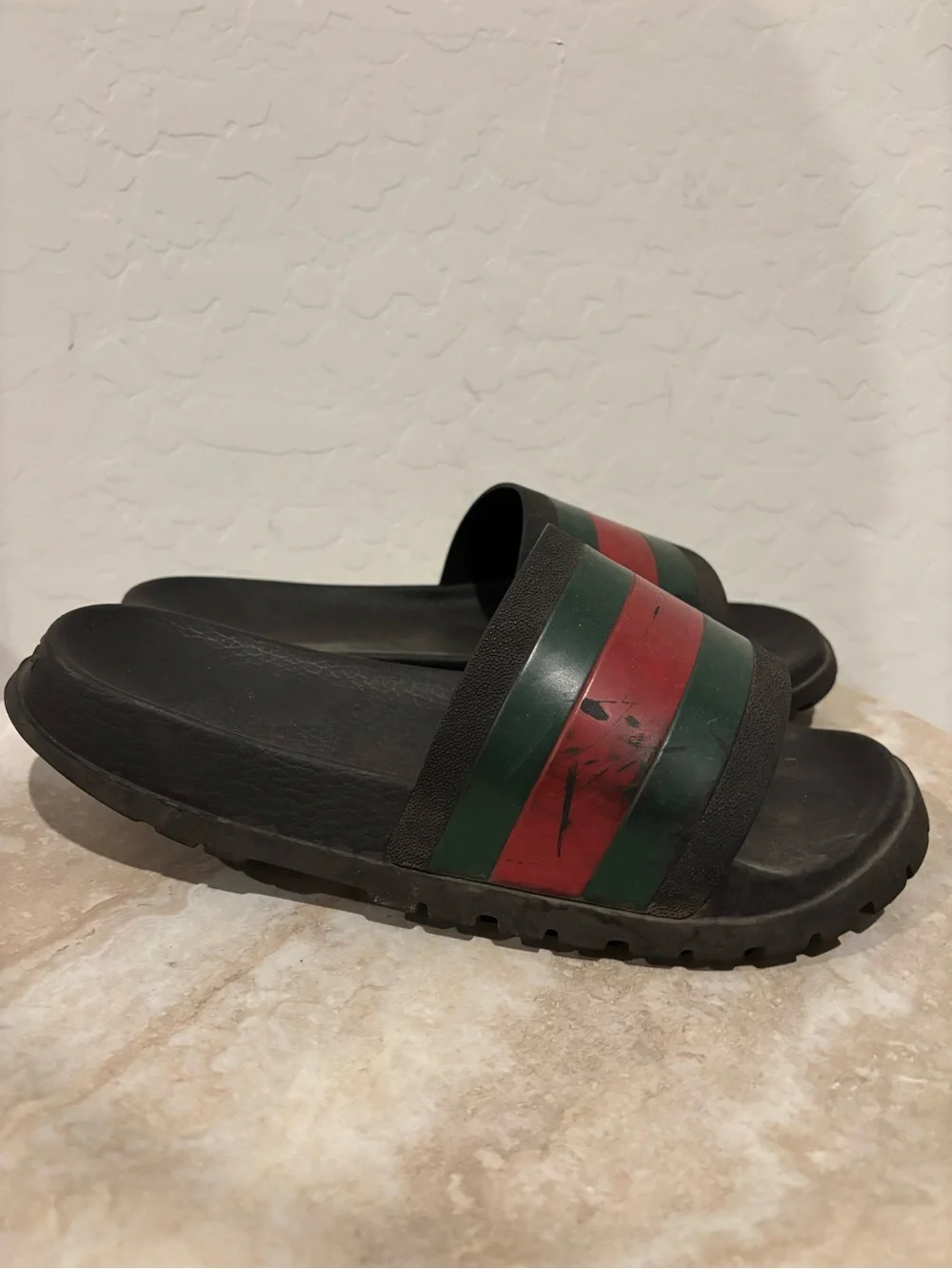 Gucci Men's Black Slide Sandals